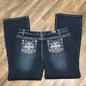 Earl Jeans Embellished Boot Cut SZ 17 Blue EUC